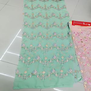 Cotton Heavy Embroidered Fabric for Textile Industry