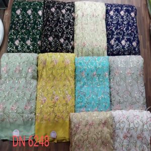 Cotton Jaal Embroidered Fabric, Width : 40-50 Inches