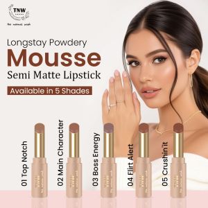 Tnw - Long Stay Powdery Mousse Semi Matte Bullet Lipstick In 5 Latest Shade