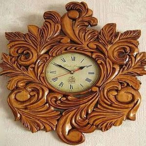Decorative Wooden Wall Clock, Color : Brown