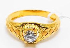 22KT New Design Gold Gents Solitaire Ring