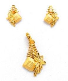 22KT New Design Gold Paper Casting PRO Max Pendant Set Plain