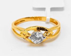 Polished 22KT New Design Gold Solitaire Ring All Function
