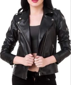Black Women Pure Leather Jacket Small to XXL for Casual, Formal Wear