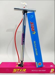 Metal & Plastic Star Portable Bicycle Air Pump, Color : Gray