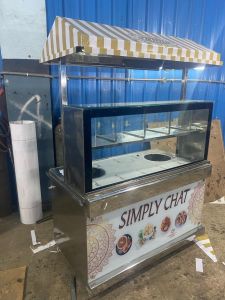 Electric Stainless Steel Chat Display Counter, Color : Silver