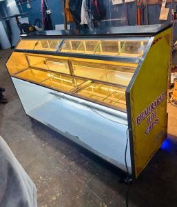 Stainless Steel Hot Chip Display Counter, Color : Silver