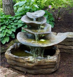 Five Tier Leaf Basin Garden Fountain