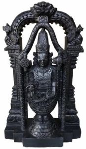 Lord Venkateswara Black Stone Sculpture
