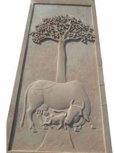 Nature Harmony Cow Calf Sculpture Panel