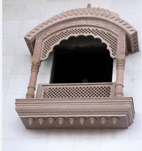 Ornamental Triple Arch Stone Jharokha