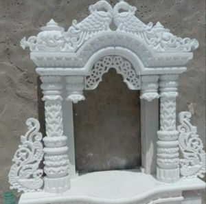 Peacock Arch Carved Marble Jharokha