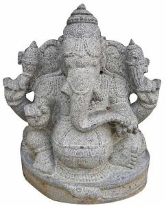 Sandstone Seated Multi Arm Ganesha Statue