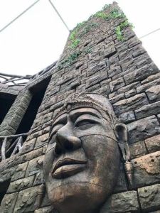 Serene Deity Face Stone Wall Sculpture