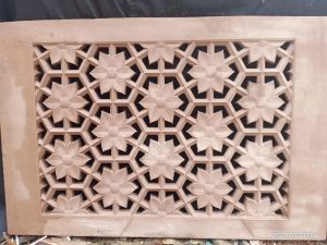Six Petal Floral Lattice Stone Jali