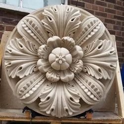 Symmetrical Floral Rosette Ceiling Accent Panel