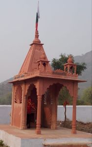 Traditional Style Red Sandstone Outdoor Mandir
