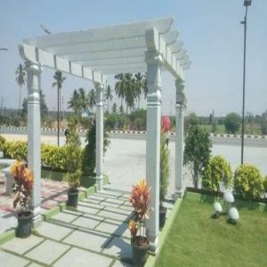 White Column Grid Tile Pergola