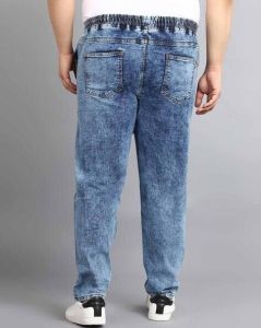 Plain Blue Men Denim Cotton Pant, Fit Type : Regular Fit