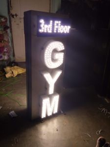 LED Acrylic Gym Sign Board, Color : White