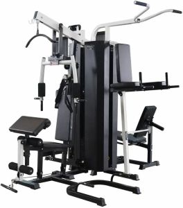 Steel Frame Multi Station Home Gym Machines, Color : Black, Silver
