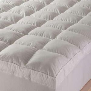Quilted Cotton Feather Bed Sheet, Color : White Standard