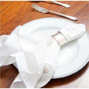 Cotton Polyester White Table Napkin Standard