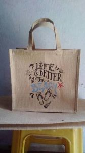 Beach Theme Jute Shopping Carry Bag