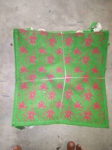 Green Floral Jute Shopping Bag