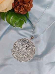 Polished 925 Sterling Silver Single Spiral Necklace Part Wear