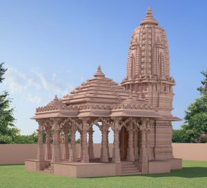 Pink Sandstone Outdoor Worship Temple