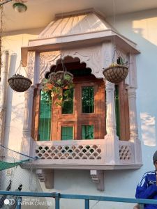 Red Sandstone Carved Window Jali