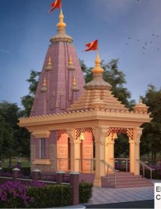 Red Sandstone Hand Carved Mandir Temple