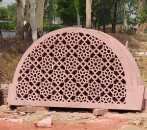Red Sandstone Intricate Jali