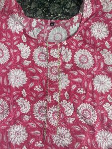 Printed Fancy Cotton Kurti, Color : Pink, Age Group : Adults