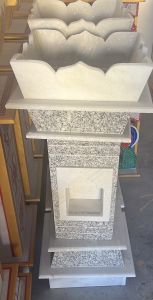 Plain Polished Marble Pots, Color : White