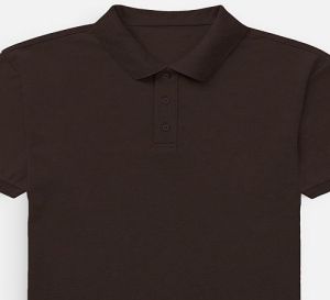 Mens Coffee Brown Cotton Polo T-Shirt
