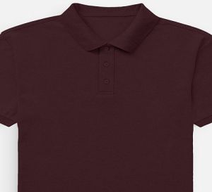 Mens Maroon Cotton Polo T-Shirt