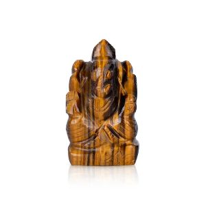 Tiger Eye Stone Ganesh Murti - God Stone Statue