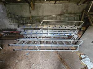 Polished Aluminum Ladders, Color : Grey, Silver