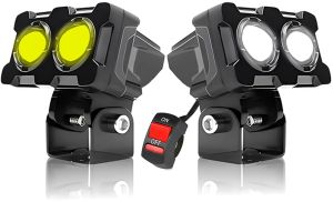 High Beam Metal 2 LED Fog Light, Color : White & Yellow Free