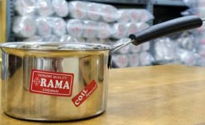 Stainless Steel Fry Pan, Color : Silver, Handle Material : Plastic