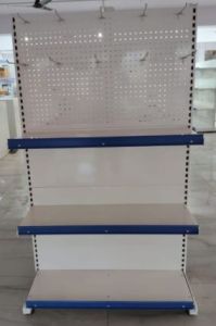 Iron Perforated Sheet Display Rack, Color : White