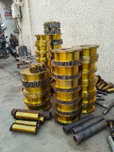 Mild Steel Polished Forging Crane Wheels, Shape : Round