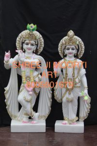 Handmade Marble Radha Krishna Statue