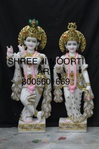 Lord Radha Krishna Marble Statue, Packaging Type : Thermocol Box