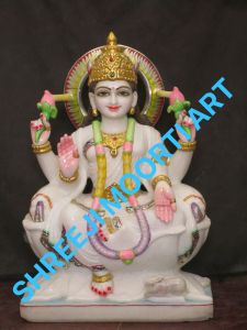 Carved Marble Mata Laxmi Statue, Thickness : 5mm