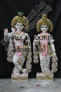 Lord Radha Krishna Marble Statue, Packaging Type : Thermocol Box