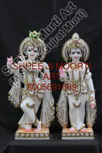 Carved Marble Lord Radha Krishna Ji Statue