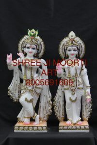 White Marble Radha Krishna Statue